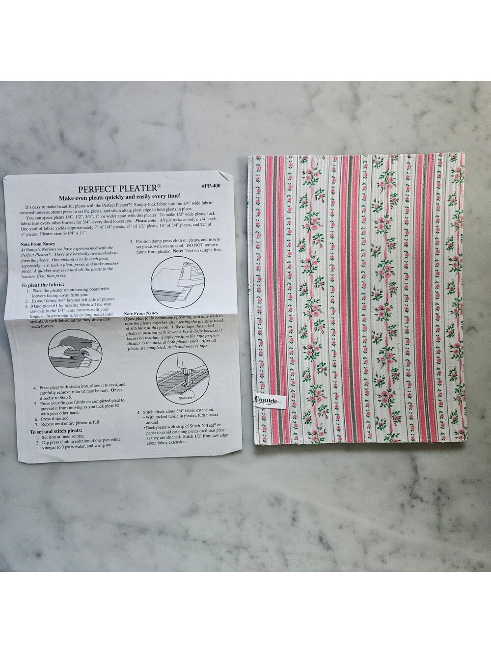 Vtg Clotilde Perfect Pleater Sewing Pleat Tool 8 x 11: